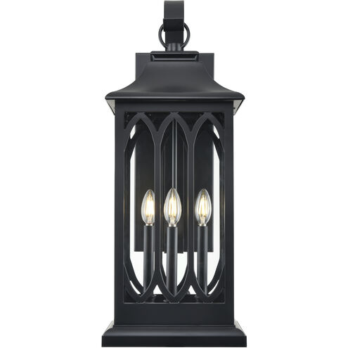 Mallorey 3 Light 28.1 inch Powder Coated Black Outdoor Wall Sconce